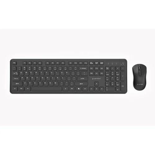 Gembird KBS-WPS-01 Slim Pro belaidis klaviatūros ir pelės rinkinys, juodas, JAV išdėstymas image 1