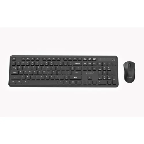 Gembird KBS-WPS-01 Slim Pro belaidis klaviatūros ir pelės rinkinys, juodas, JAV išdėstymas image 2