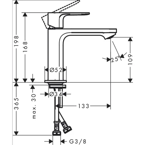 Hansgrohe praustuvo maišytuvas REBRIS S 110 juodas matinis image 3