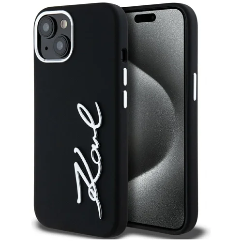 Karl Lagerfeld iPhone 15 dėklas, juodas image 1