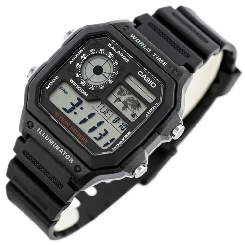 Casio AE-1200WH-1AVCF vyriškas laikrodis WR100 image 2