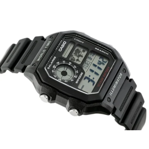 Casio AE-1200WH-1AVCF vyriškas laikrodis WR100 image 3