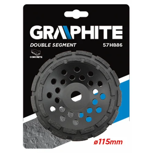 GRAPHITE Deimantinis šlifavimo diskas 115x5x22,2 mm dvigubas image 2