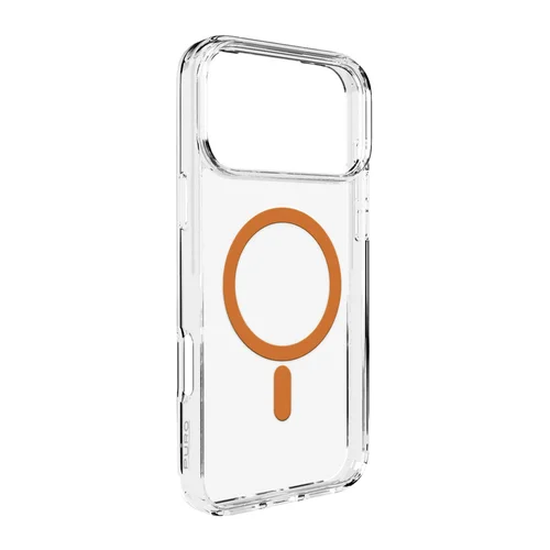Puro Lite Mag TPU+PC dėklas iPhone 17 Pro, skaidrus su oranžiniu žiedu image 1