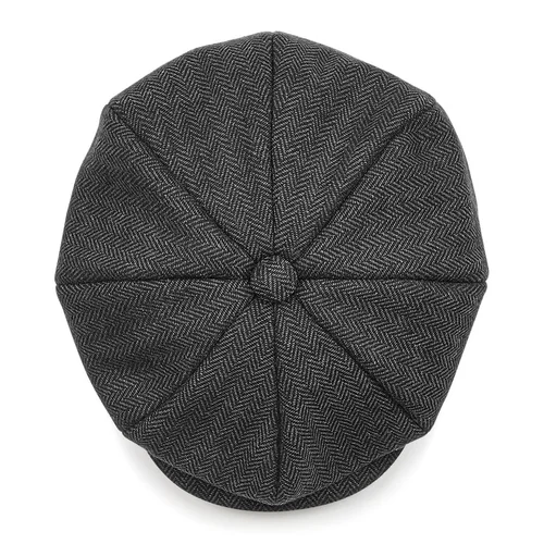 Heritage Bakerboy Beechfield B628 kepurė S/M Charcoal Herringbone image 3
