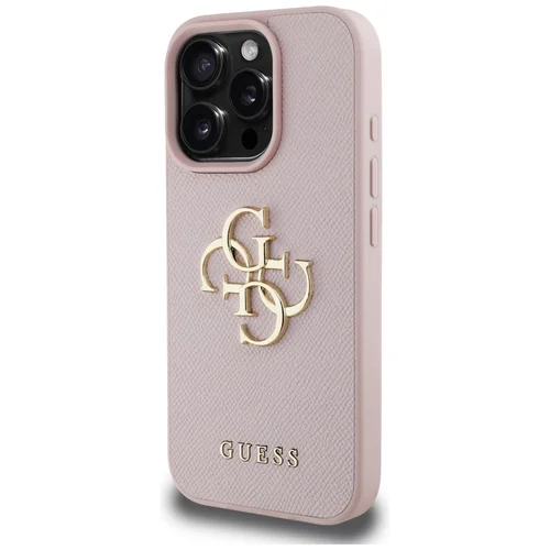 Guess Grained Big 4G Logo dėklas iPhone 16 Pro, rožinis image 2