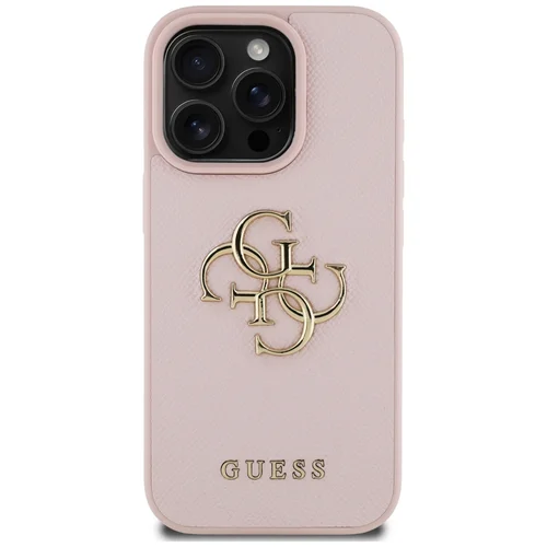 Guess Grained Big 4G Logo dėklas iPhone 16 Pro, rožinis image 3