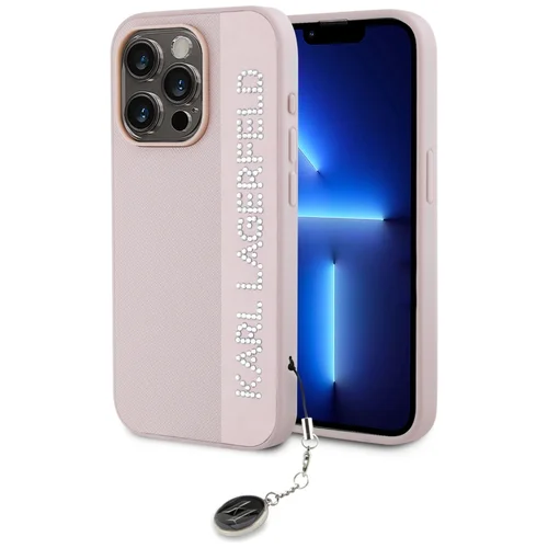 Karl Lagerfeld Saffiano dėklas iPhone 15 Pro, rožinis image 1