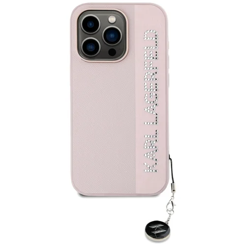 Karl Lagerfeld Saffiano dėklas iPhone 15 Pro, rožinis image 3