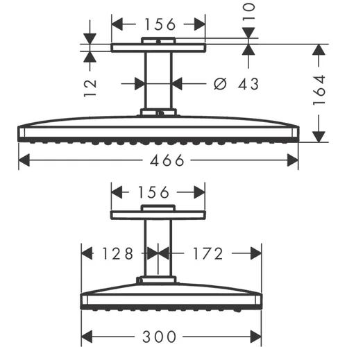 Hansgrohe AXOR ShowerSolutions 35281000 dušo galva 460 × 300 mm image 2