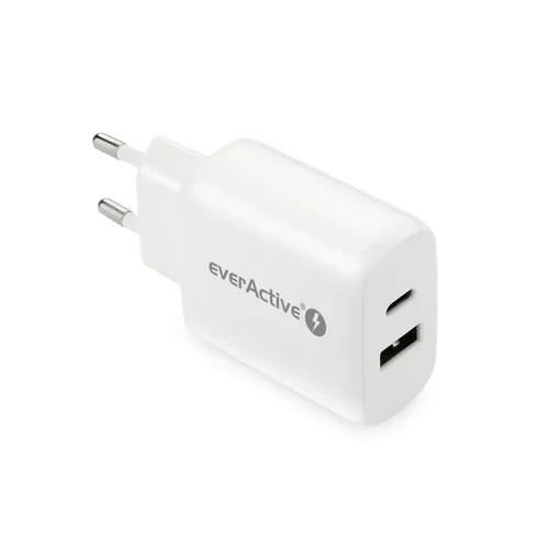 USB įkroviklis 25 W, USB-A ir USB-C, baltas image 3