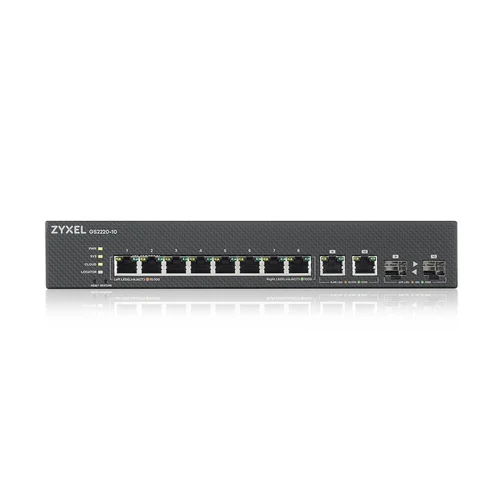 Zyxel GS2220-10-EU0101F L2 Gigabit jungiklis, 10 prievadų, juodas image 2