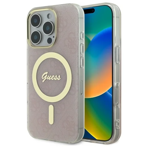 Guess IML 4G MagSafe dėklas iPhone 16 Pro Max, rožinis image 1