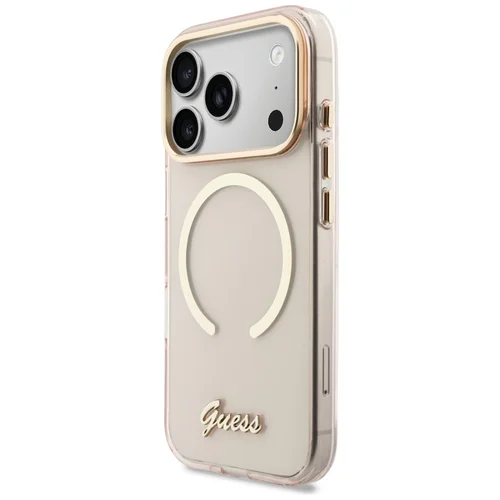Guess IML Script Metal MagSafe dėklas iPhone 17 Pro, rožinis image 2