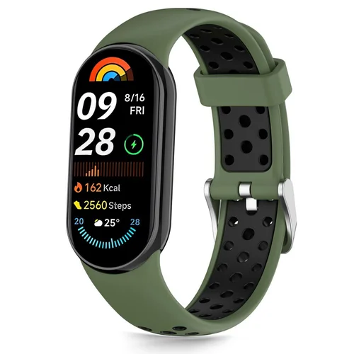 Tech-Protect IconBand Air dirželis Xiaomi Smart Band 8/9/10, žalias ir juodas image 1