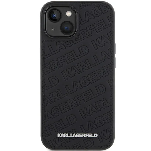Karl Lagerfeld siuvinėto K rašto dėklas iPhone 15, juodas image 3