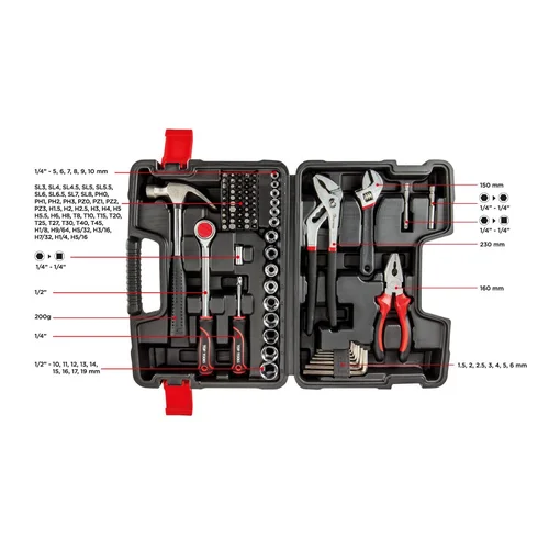 Top Tools 38D510 galvučių ir raktų komplektas 81 vnt. image 2