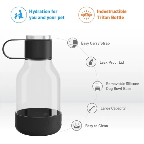 Asobu Dog Bowl Bottle Lite 1500 ml, burgundiška image 3
