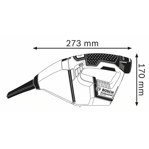 Bosch GAS 12V akumuliatorinis dulkių siurblys, 2x3.0Ah image 3