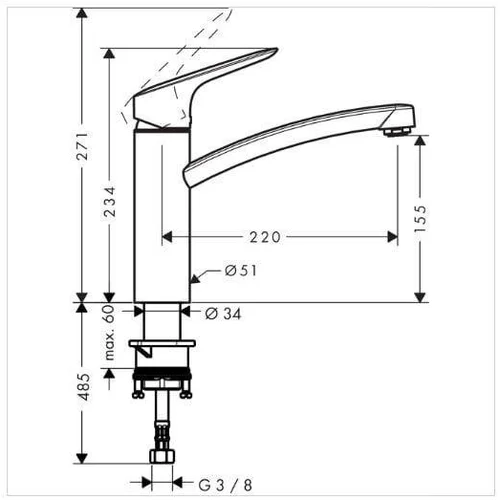 Virtuvinis maišytuvas Hansgrohe Logis 718320 image 2