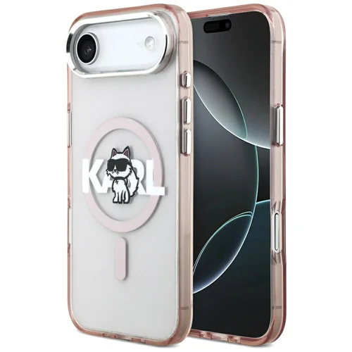 Karl Lagerfeld Choupette Sketch Logo MagSafe dėklas iPhone 17 Air, rožinis image 1