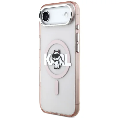 Karl Lagerfeld Choupette Sketch Logo MagSafe dėklas iPhone 17 Air, rožinis image 2