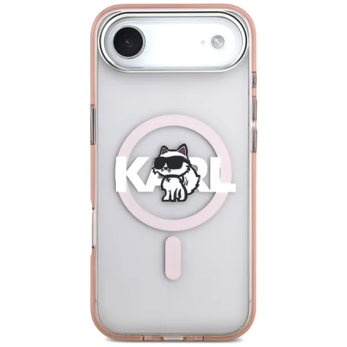 Karl Lagerfeld Choupette Sketch Logo MagSafe dėklas iPhone 17 Air, rožinis image 3