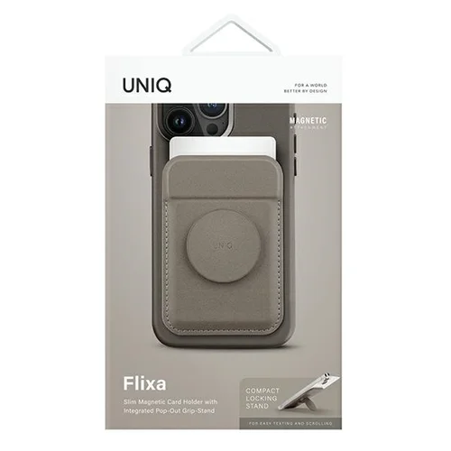Uniq Flixa MagSafe magnetinė piniginė su stovu, pilka image 2
