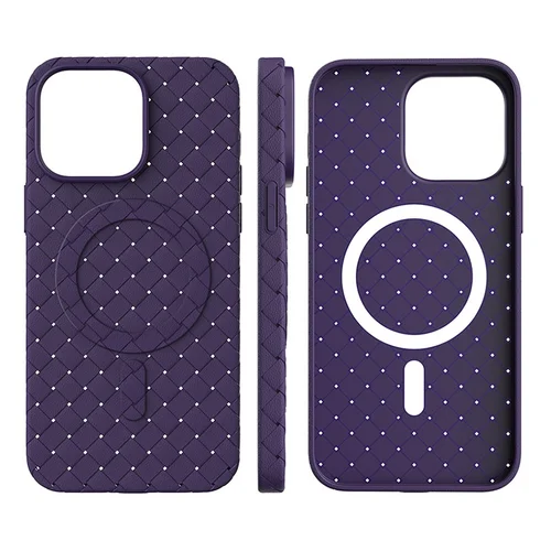 MagSafe Woven Case dėklas iPhone 15 Pro, violetinis image 3