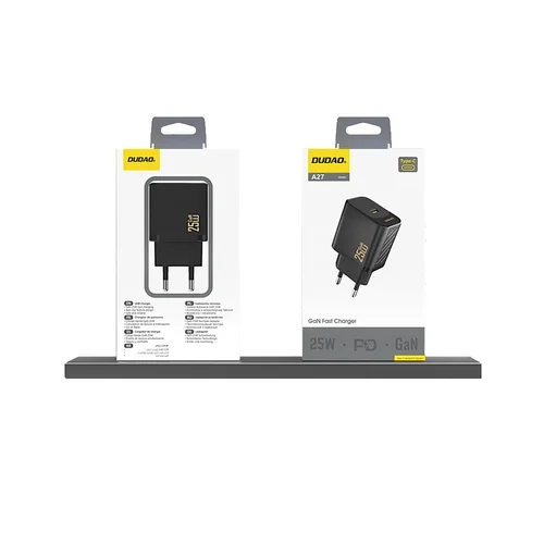 Dudao A27 GaN 25W USB-C juodas įkroviklis image 2