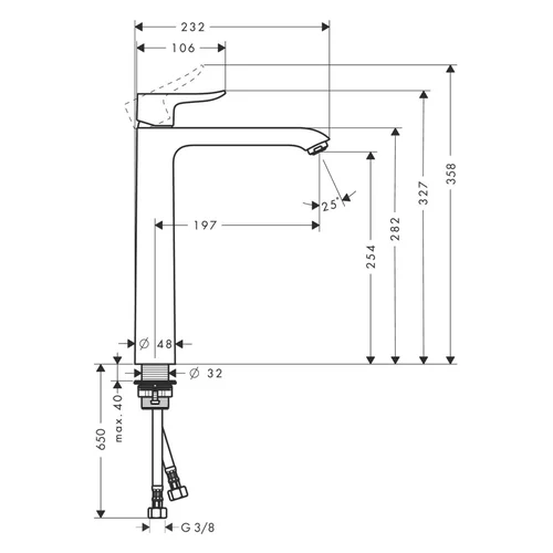 Hansgrohe Metris 31184000 Praustuvo maišytuvas Chromo image 2