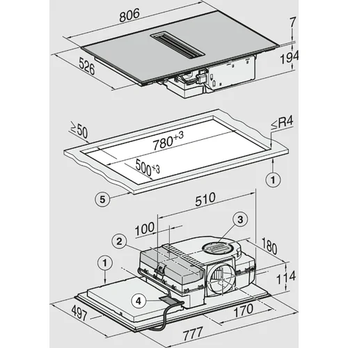 Miele KMDA 7473-1 FR Silence Indukcinė kaitlentė 80 cm image 2