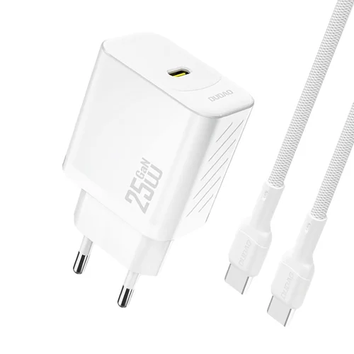 Dudao A27C GaN 25W USB-C įkroviklis ir kabelis 1.0m baltas image 1