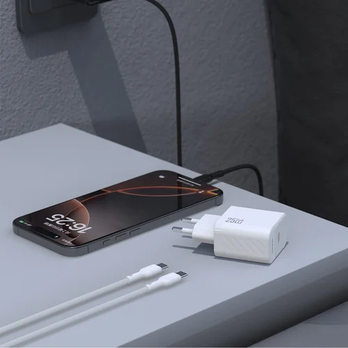 Dudao A27C GaN 25W USB-C įkroviklis ir kabelis 1.0m baltas image 2
