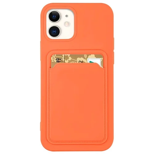 Silikoninis dėklas-piniginė iPhone 12 Pro Max, oranžinis image 1