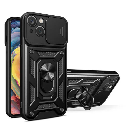 Hibridinis Armor Camshield dėklas iPhone 14 Plus, juodas image 1
