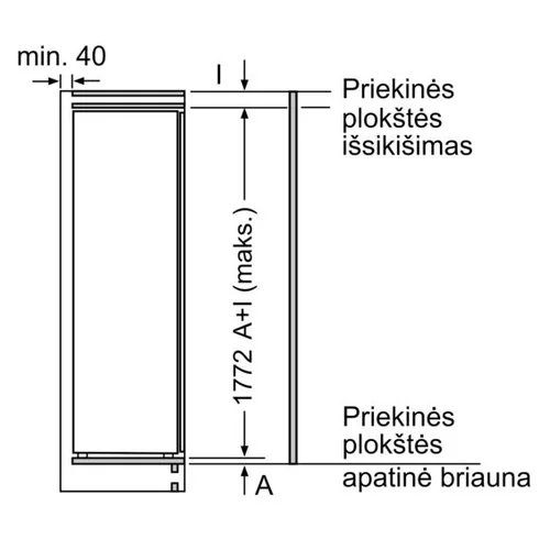 Bosch KIR81NSE0 įmontuojamas šaldytuvas be šaldiklio image 3