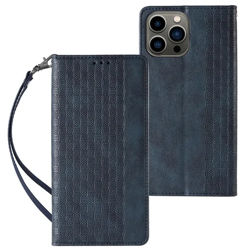 Samsung Galaxy S23 mėlynas magnetinis dėklas-piniginė su dirželiu image 1