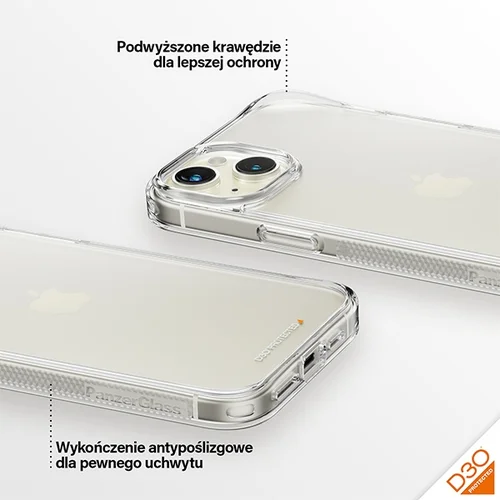 PanzerGlass HardCase D3O dėklas iPhone 15 Plus / 14 Plus, skaidrus image 3