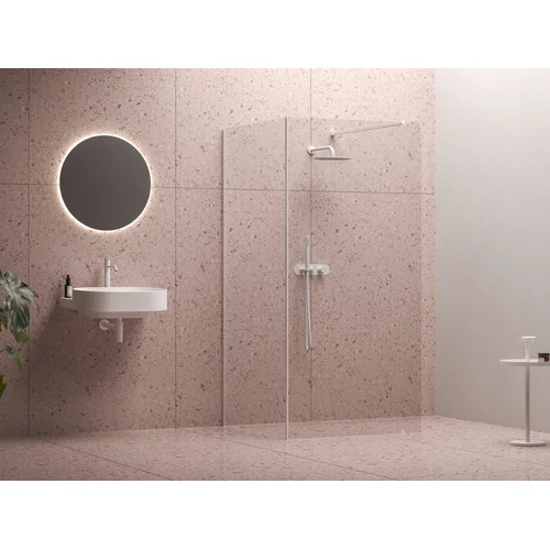 Walk-In Corner Set 120x80, balta matinė+stiklas Transparent image 1