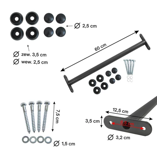 Metalinis skersinis 60 cm, Antracito image 2