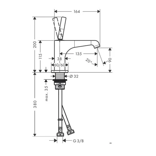 Hansgrohe Axor Citterio E 90 praustuvo maišytuvas - Braižytos bronzos image 3