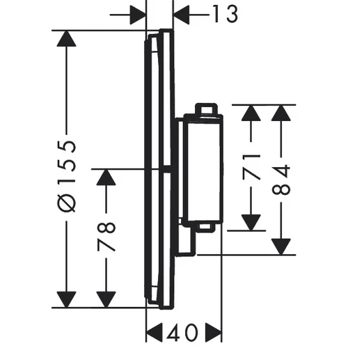 Hansgrohe ShowerSelect Comfort S Potinkinis termostatinis maišytuvas, 15553000, Chromo image 2