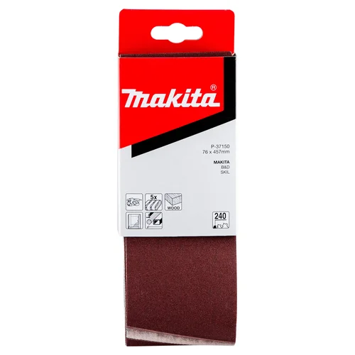 Makita P-37150 šlifavimo juosta, 76×457 mm, K240, 5 vnt. image 1