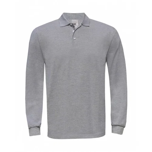 Vyriški B&C Heavymill LSL polo marškinėliai, L, Raudona image 3