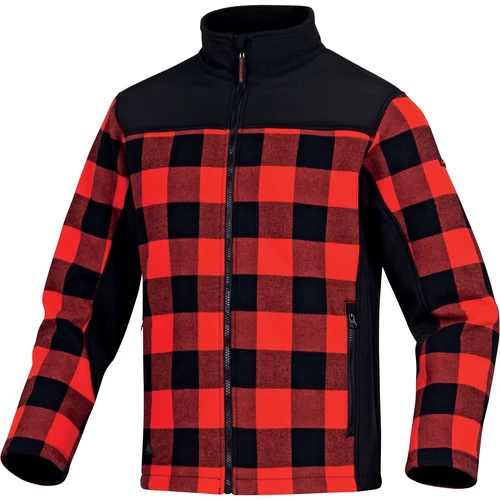 DELTAPLUS KODIAK medvilninė striukė su fliso pamušalu ir Softshell detalėmis - 3XL, Red-Black image 1