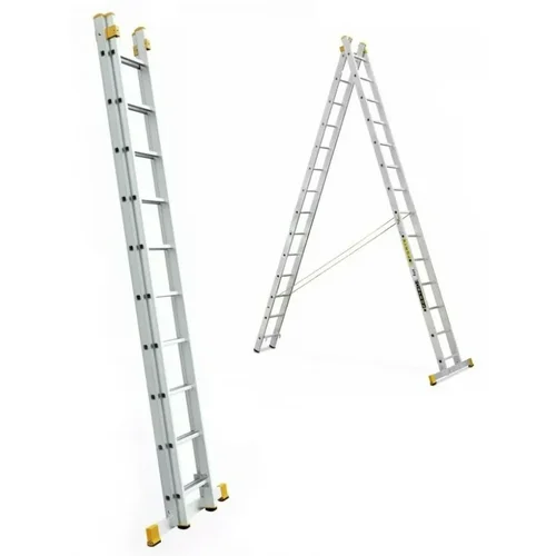 FORTE aliuminės universalios kopėčios 2×10 pakopų, 298–496 cm image 1
