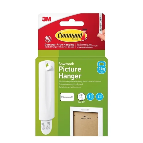 3M COMMAND T17040C baltas kabliukas rėmeliams, 1 vnt image 1