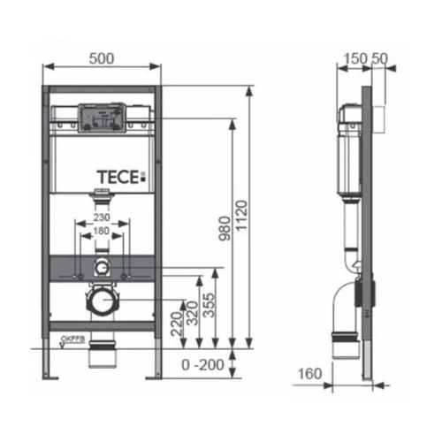 TECE TECEbase unitazo modulis 1120 mm, 10 L, balta plokštelė image 2