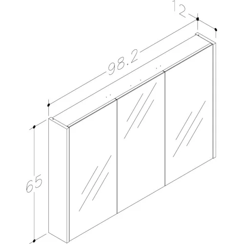Raguvos Baldai SERENA 1400711 Veidrodinė spintelė be apšvietimo balta blizgi 100 cm image 2